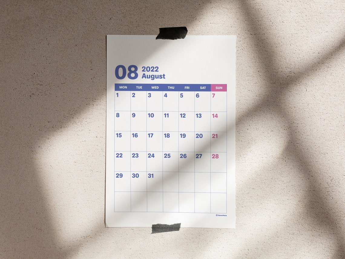 Printable Calendar 2021-2023 Wall Calendar Monthly Planner | Etsy