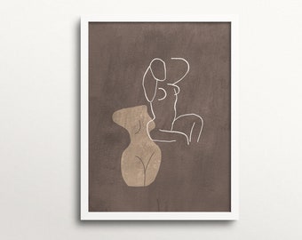 Mur abstrait de femme art | Dessin de ligne de femme | Décor de chambre à coucher | Femme nue Imprimer | Femme Corps | Art féminin minimaliste | Silhouette femelle