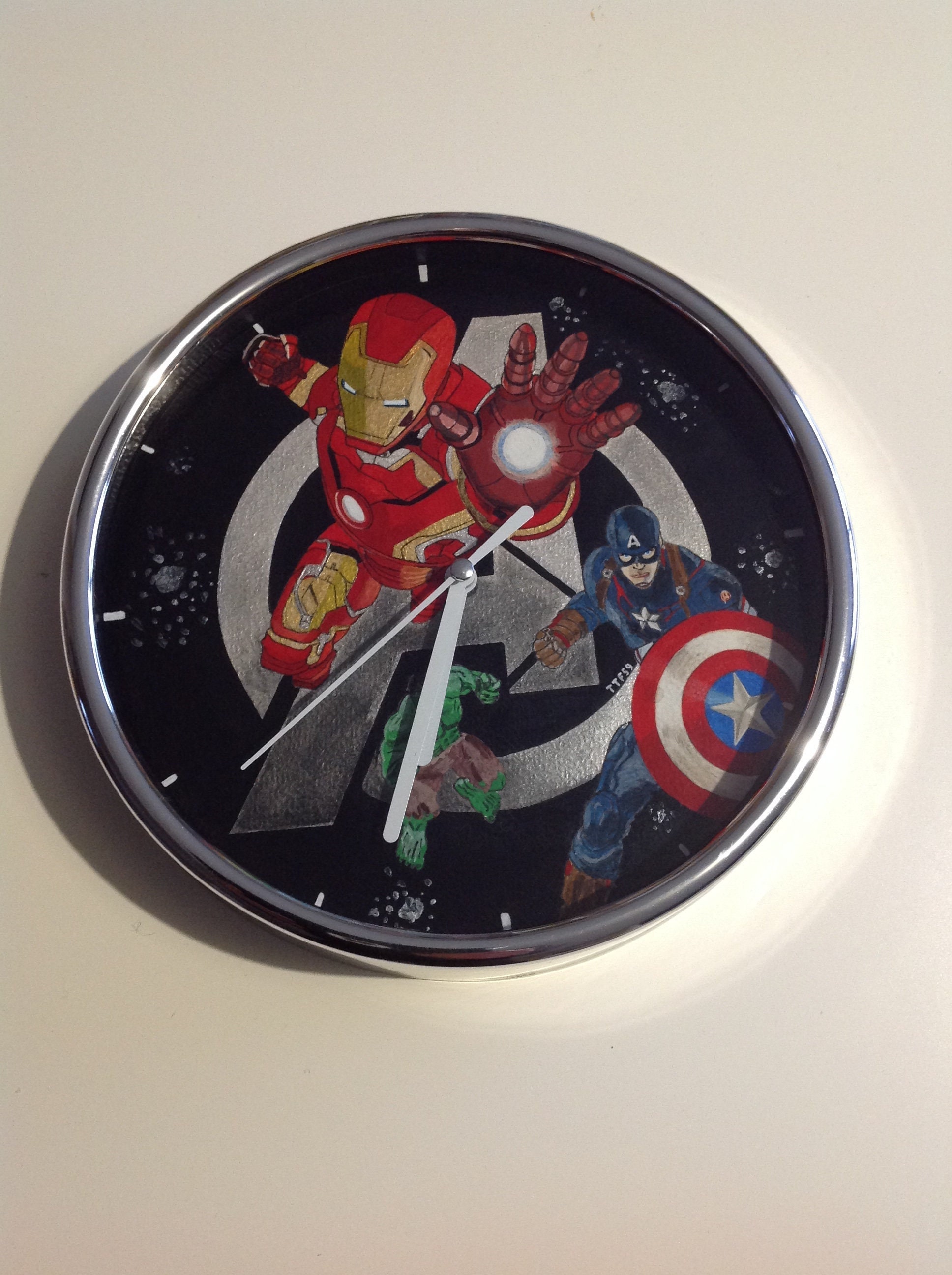 The Avengers, Horloge Murale Quartz, Avengers, Captain America, Hulk, Iron Man, Acrylique, Cadeau, A