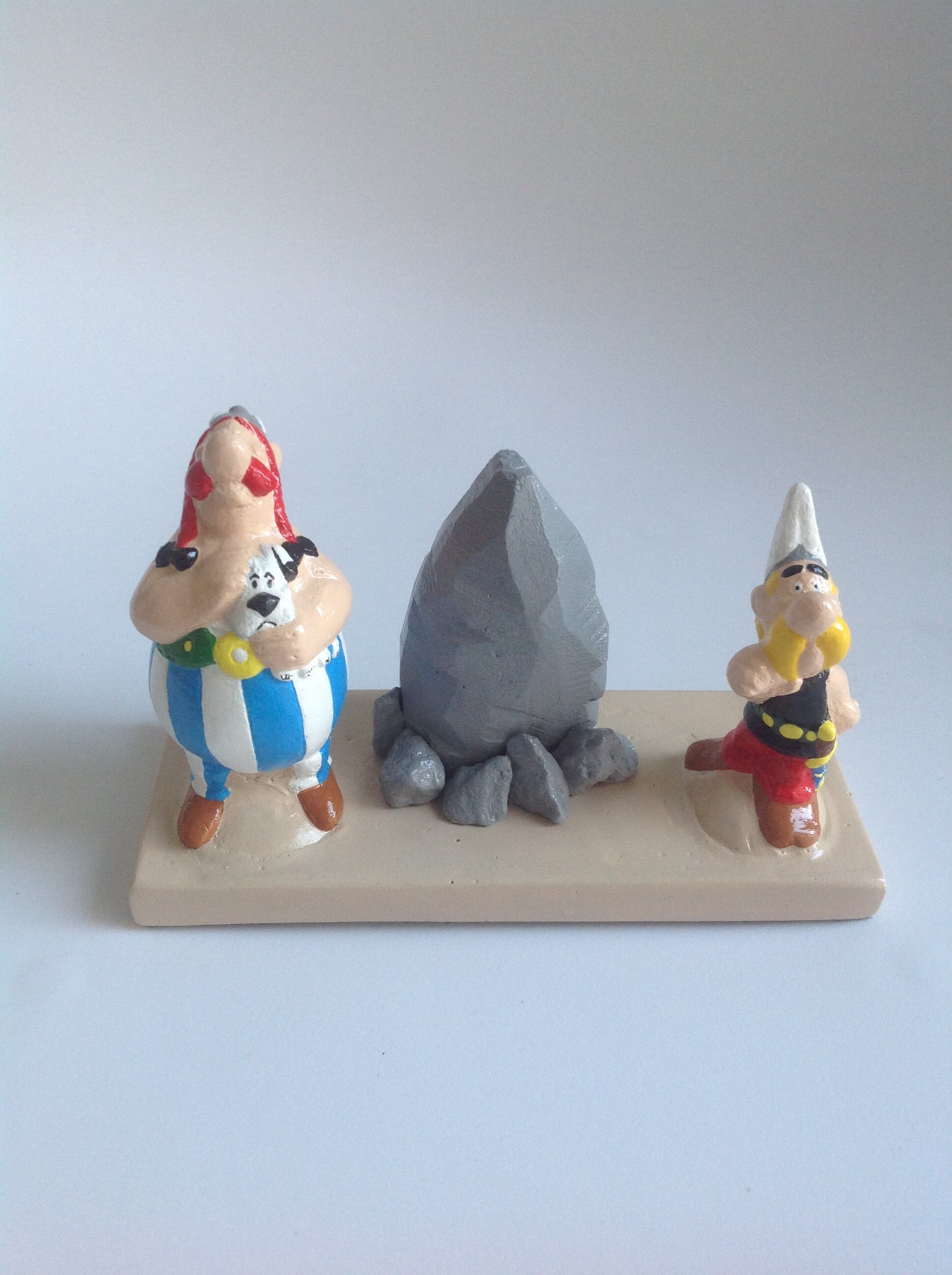 Porte-Crayon Obélix Sur Socle Paper Mate - Figurine Vintage De 1982 - Occasion Bon État