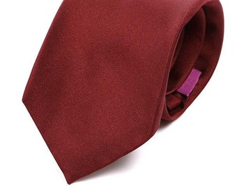 Mens Tie, Plain Silk Tie Red, Men's