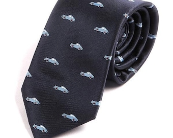 Blue Sports Car Pattern 7cm Ply Tie, Gift for Him