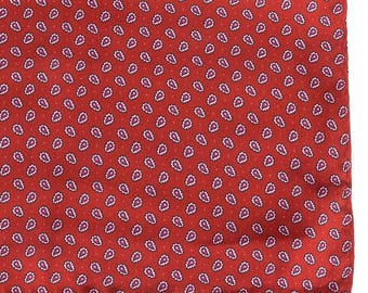 Mini Paisley Red Silk Pocket Square 31cm