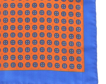 Abramo Orange Medallion Motif 33cm Pocket Square