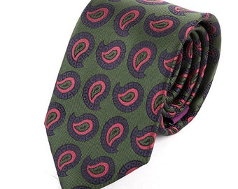 Green & Pink Paisley IMS Tie 7.5cm
