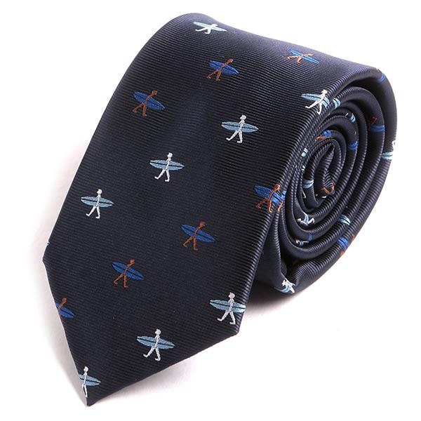 Navy Blue Surfer Tie 7.5cm, Gift for Him