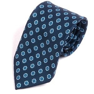 Classic Lars Navy Blue Floral Motif Tie, Gift for Him
