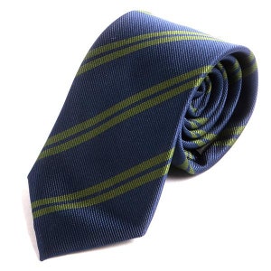 Mens Tie Blue & Green Duo 7cm Ply Striped Tie, Gift for Him