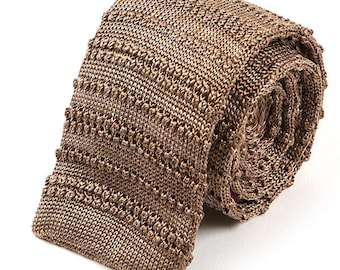 Curtis Brown Striped Silk Knitted Tie 6cm