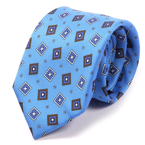 Ade Light Blue Frame Motif IMS Tie 7.5cm