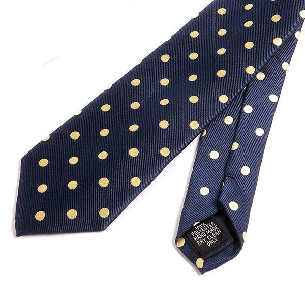 navy tie with yellow polka dots