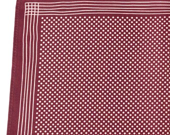 Pañuelo de bolsillo de seda de lunares morado 32cm