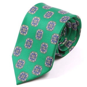 Ore Medallion Green Motif IMS Tie 7.5cm