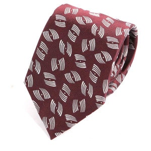 Mens Tie, Silk Tie Burgundy Red Waves Print