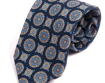 Cravate pour homme Soft Blue Mac-Inspired IMS Medallion Tie, cadeau pour lui