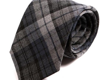 Wool Tie Blue Check Modern, One of One