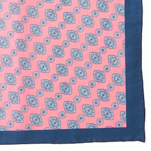 Grayson French Pink Print Pocket Square 32cm