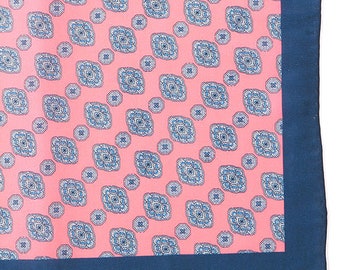 Grayson French Pink Print Pocket Square 32cm