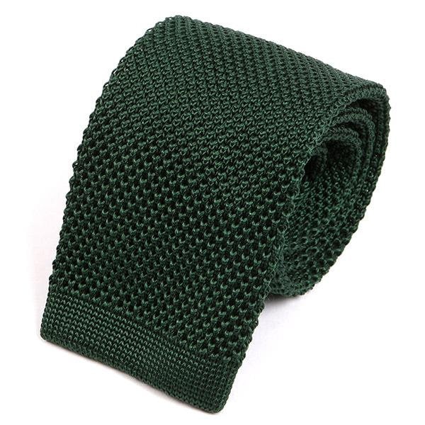 Rich Green Silk Knitted Tie, Business Tie, Knit Tie, Skinny Tie,  Gifts for Him, Silk Ties Mens