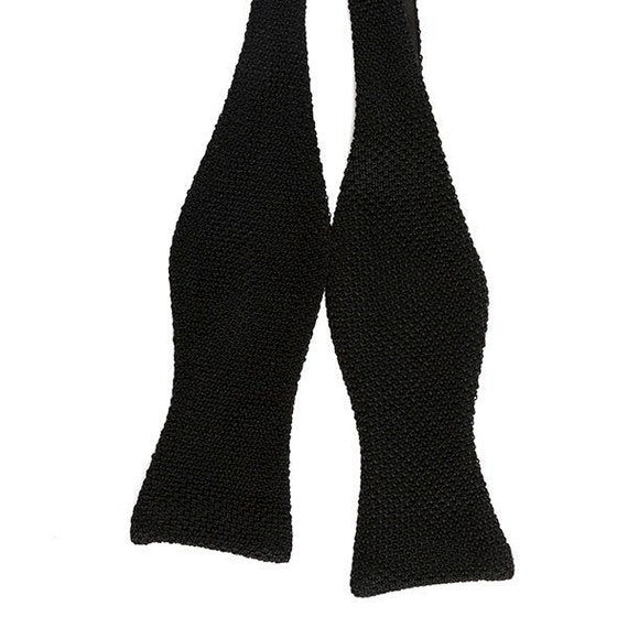 knitted black bow tie