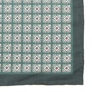 Green Adolfo IMS Medallion 33cm Pocket Square