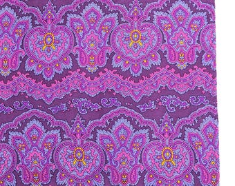 Plum Paisley Volt Silk Pocket Square