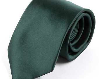 Cravate unie vert foncé 8 cm