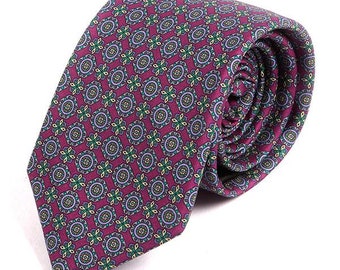 Purple Henna Medallion Tie, Gift for Him