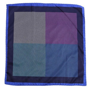 Blue Split Pocket Square | Gift for Him | 100% Silk