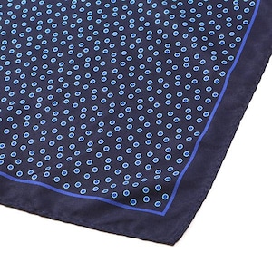 Navy Blue Bubble Pocket Square
