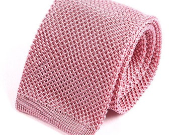 Pink Silk Knitted Tie