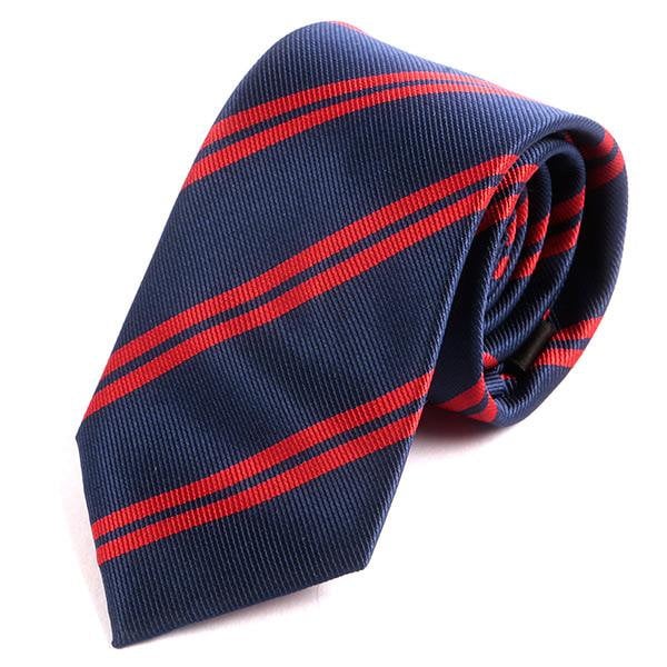 Herren Krawatte Blau & Rot 7cm Gestreifte Krawatte, Geschenk für Ihn