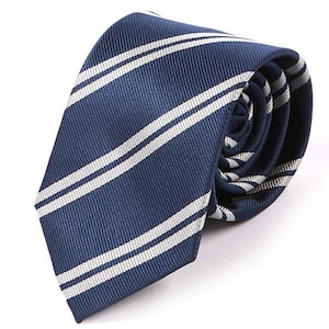 Blue & Grey Duo 7cm Ply Striped Tie