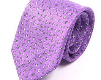Purple Orchid Floral Motif IMS Tie 7.5cm
