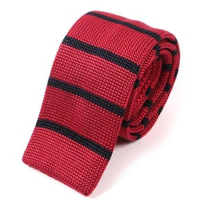 Red Lined Silk Knitted Tie