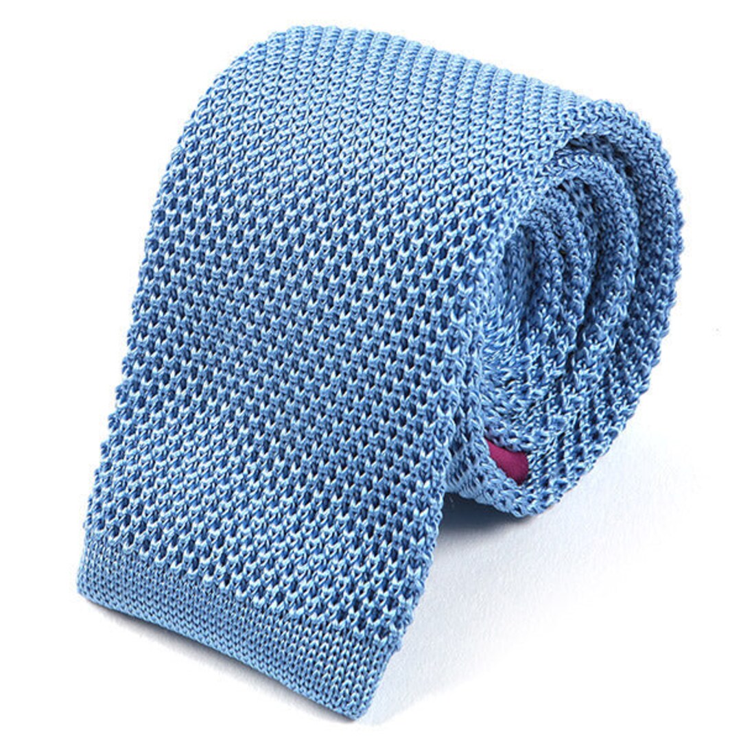 light blue knitted tie