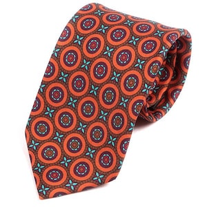 Ayo Orange Bold Circle Pattern Tie, Gift for Him