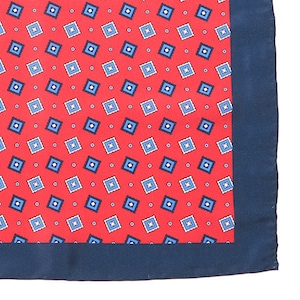 Red Framed Pocket Square 32cm