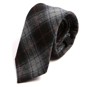 Striped Tie Wool Tie Black And Red Striped