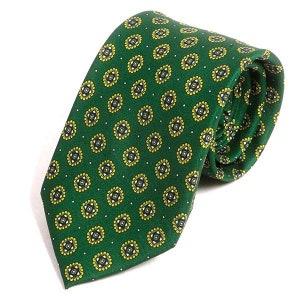 Abramo Green Medallion Motif IMS Tie, Gift for Him