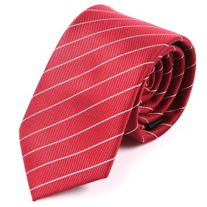 Red Pinstripe Striped Tie 7.5cm