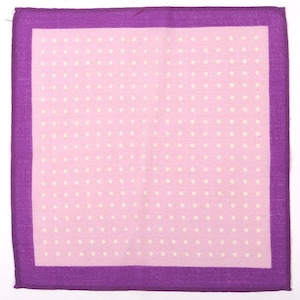 Purple Bold Dots Wool Pocket Square 26cm