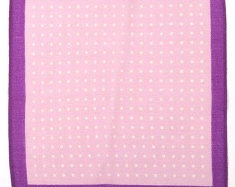Pañuelo de bolsillo de lana con lunares morados llamativos de 26 cm