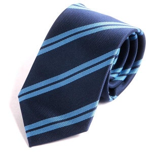 Blue Double Stripe 7.5cm Ply Tie, Gift for Him