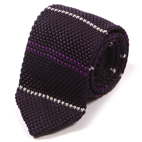 purple knit tie