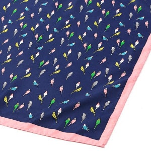 Navy Mini Birds Pocket Square | Gift for Him