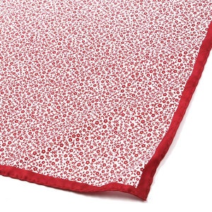 Red Mini Floral Patterned Pocket Square