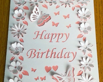 Pop Up two layers Happy Birthday, Happy Anniversary, Happy Mother's Day, Greeting Card SVG files for Silhouette and Cricut.