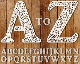 Alphabet and Numbers with flowers SVG and PNG files.