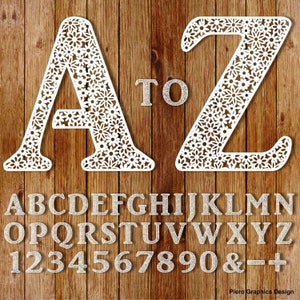 Alphabet and Numbers with flowers SVG and PNG files.